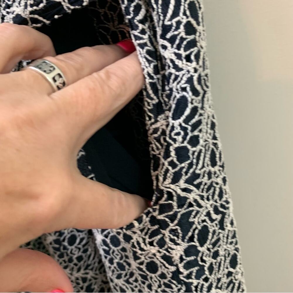 Banana Republic Belted Jumpsuit with Ladder Lace in Navy/Cream - Picture 7 of 11